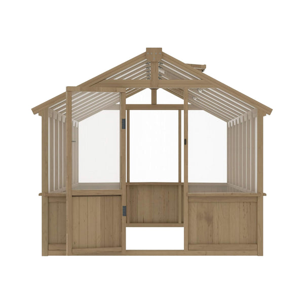[08X16FT] Large Heavy-Duty Outdoor Wooden Greenhouse With 6MM Polycarbonate Panels And Vent Roof (SAK18467)