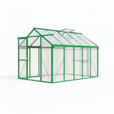 6x10 Ft Polycarbonate Walk-In Greenhouse – Aluminum Frame