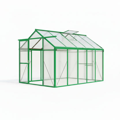 6x10 Ft Polycarbonate Walk-In Greenhouse – Aluminum Frame