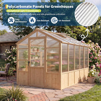 6x10 Ft Wood Frame Walk-In Greenhouse with Polycarbonate Panels — product view 4