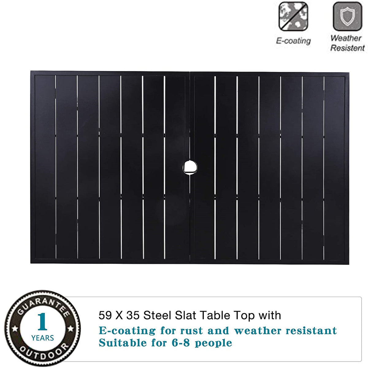 7-Piece Rattan Outdoor Dining Set with Rectangular Table — product view 11