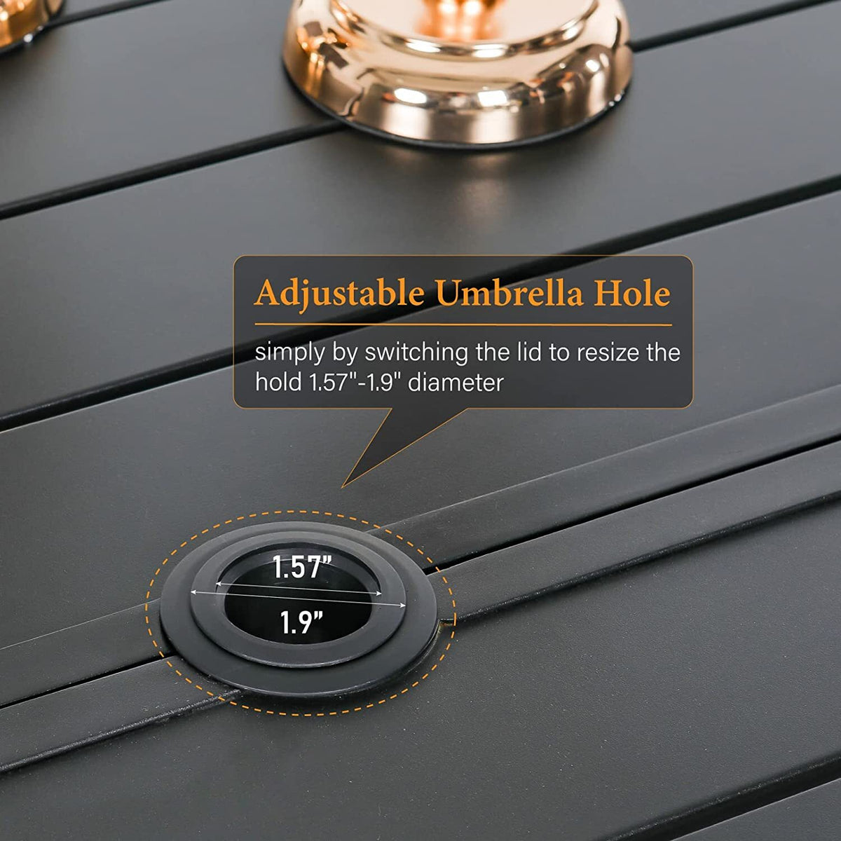 7-Piece Rattan Outdoor Dining Set with Rectangular Table — product view 7